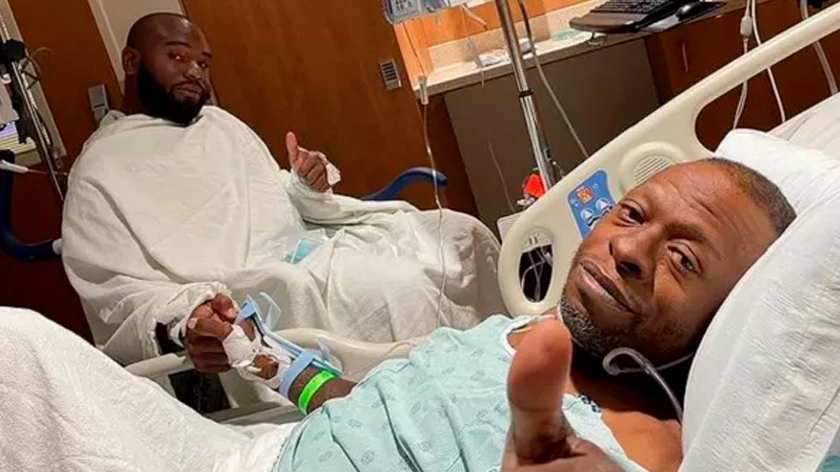 Rapper Internacional recebeu rim do filho e compartilha foto emocionante do leito do hospital